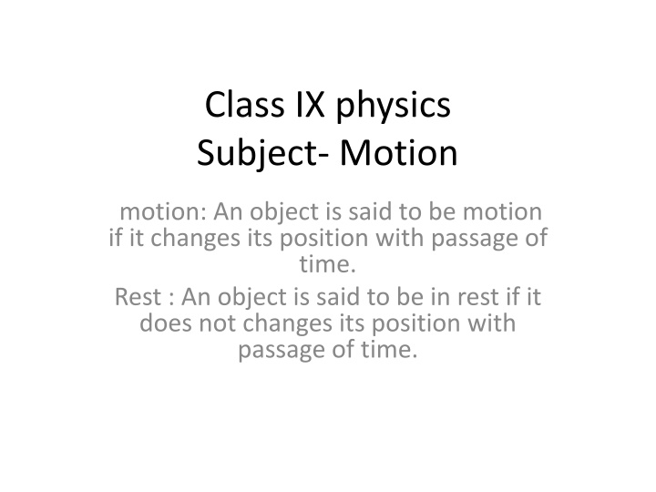 class ix physics subject motion