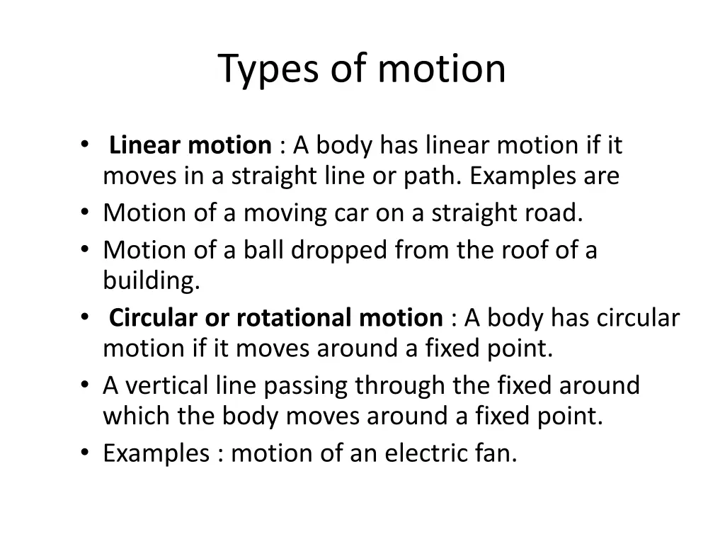 types of motion