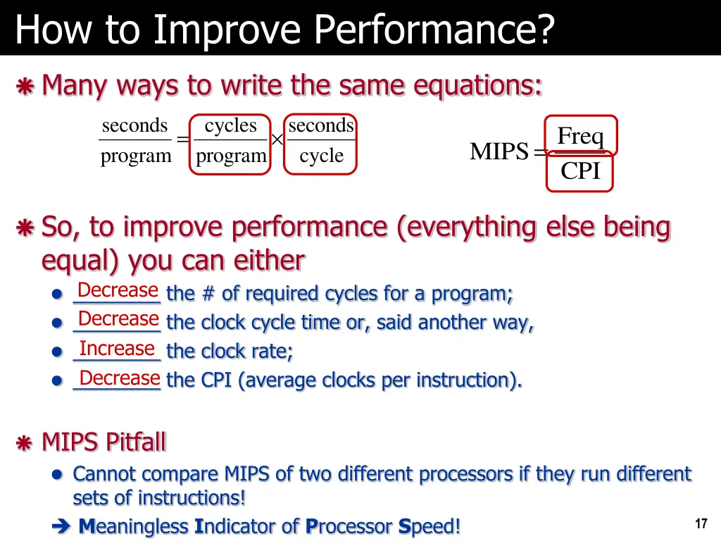 how to improve performance