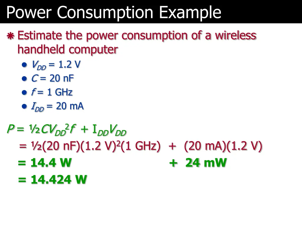 power consumption example