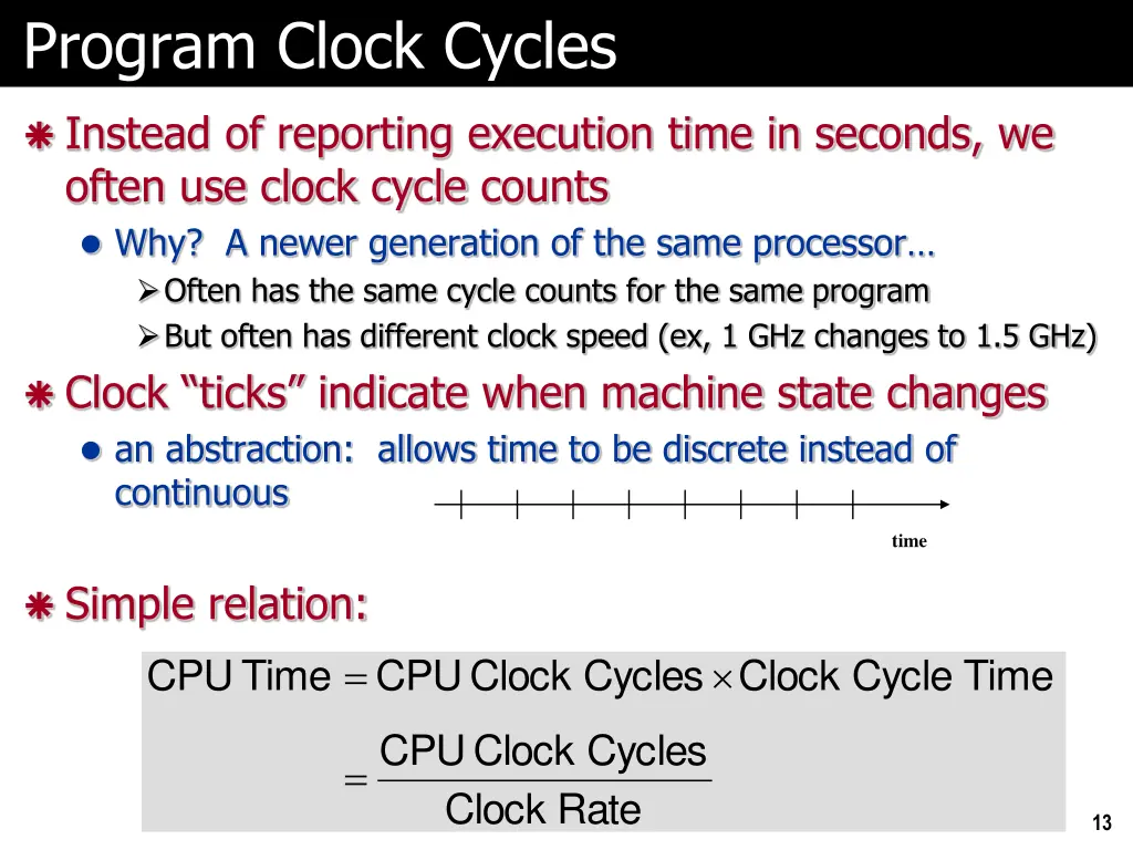 program clock cycles