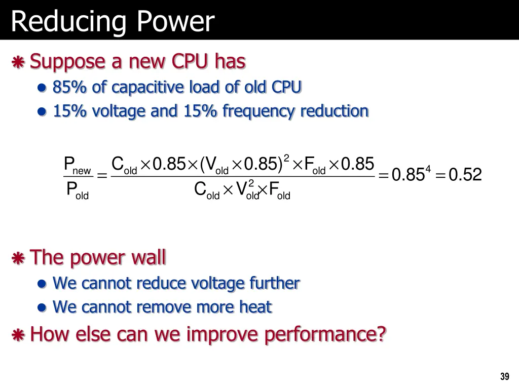 reducing power