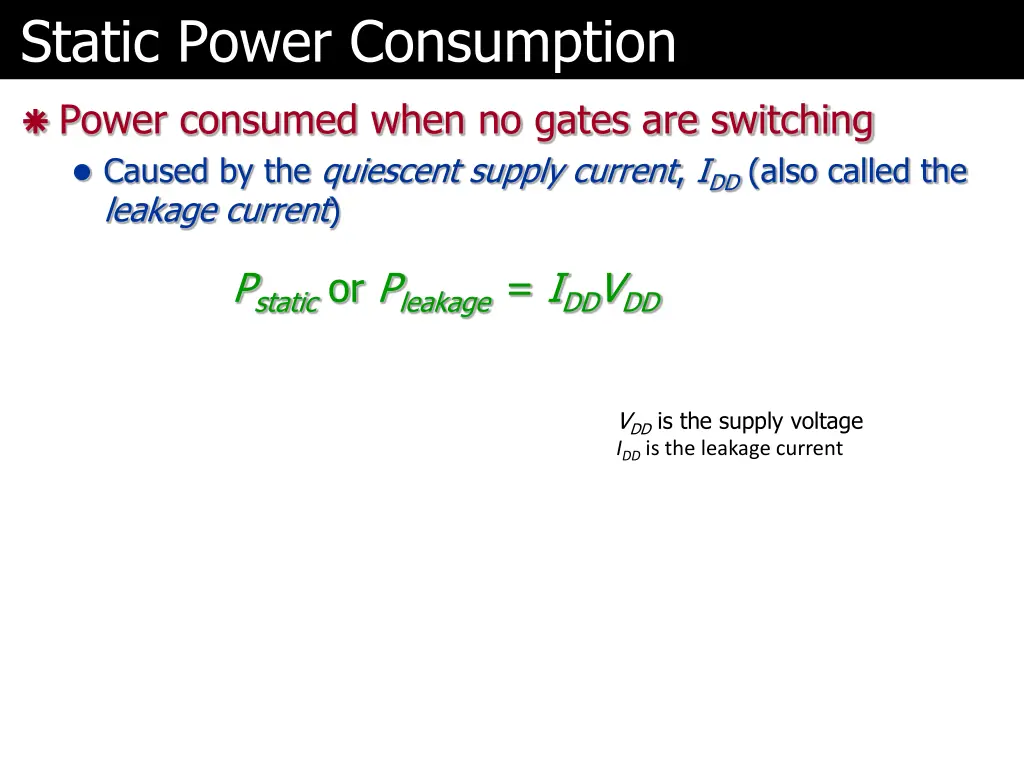 static power consumption