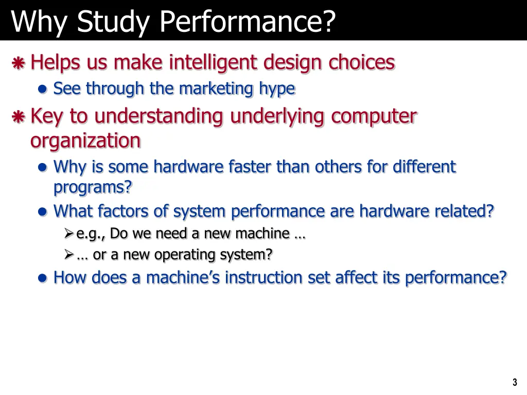 why study performance