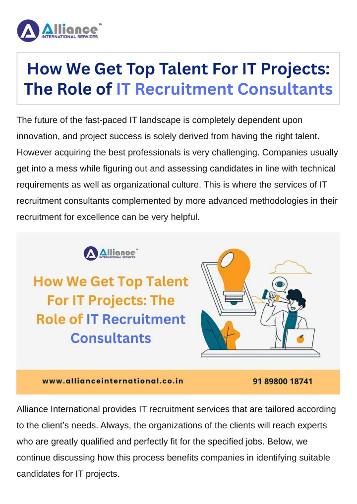 how we get top talent for it projects the role