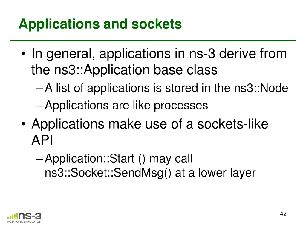 applications and sockets