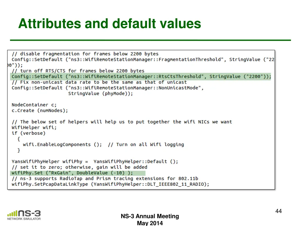 attributes and default values