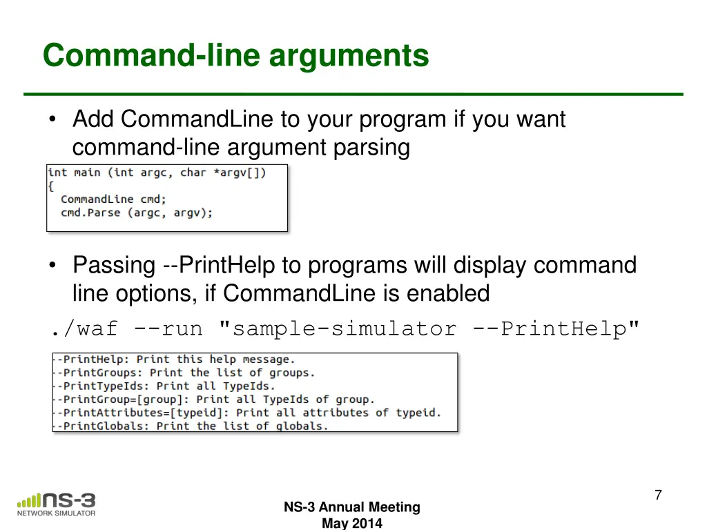 command line arguments