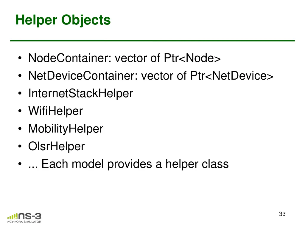 helper objects