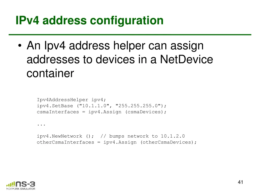 ipv4 address configuration