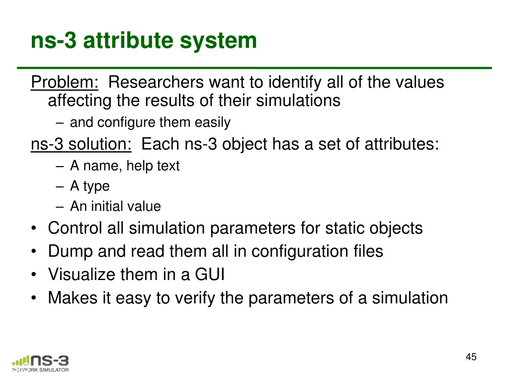 ns 3 attribute system