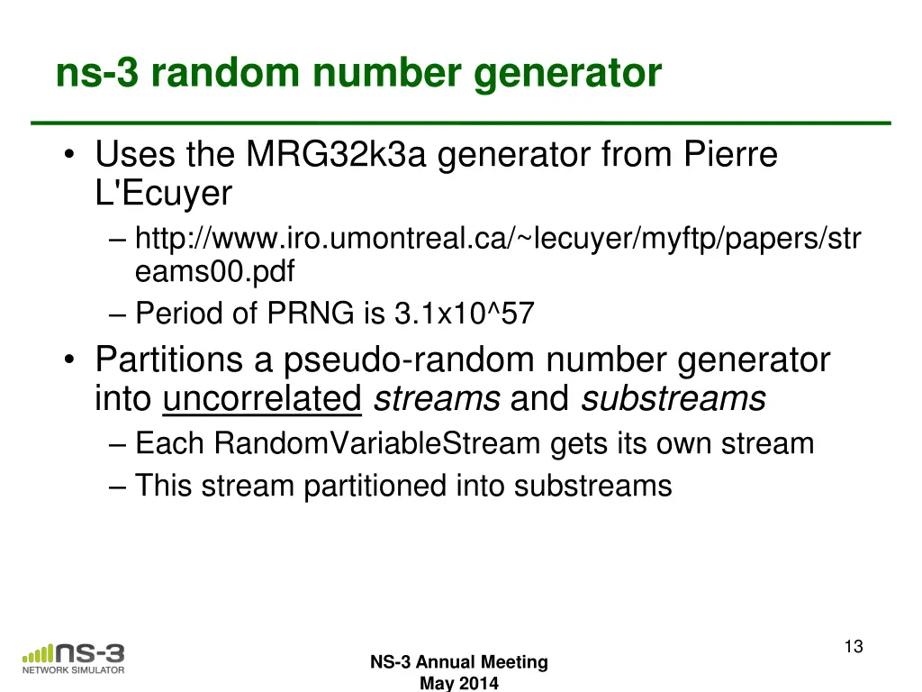 ns 3 random number generator