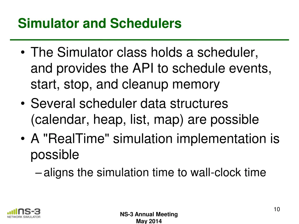 simulator and schedulers