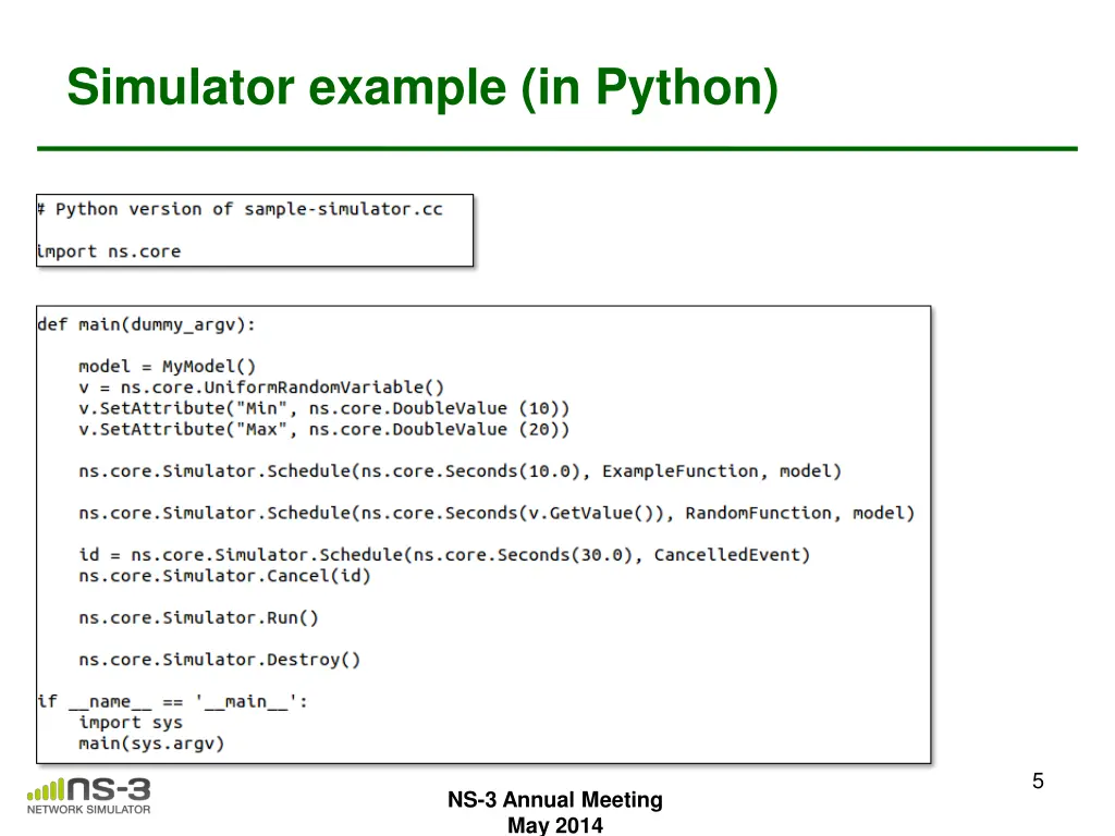 simulator example in python