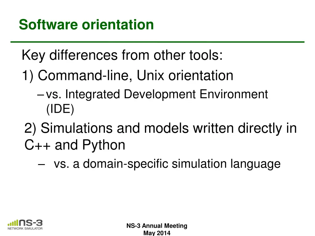 software orientation