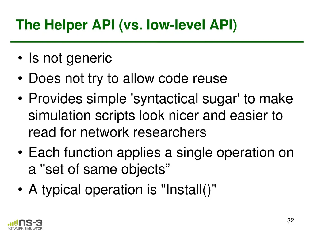 the helper api vs low level api