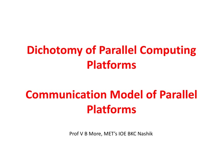 dichotomy of parallel computing platforms