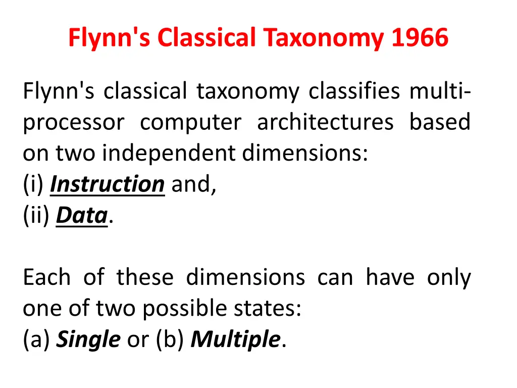 flynn s classical taxonomy 1966