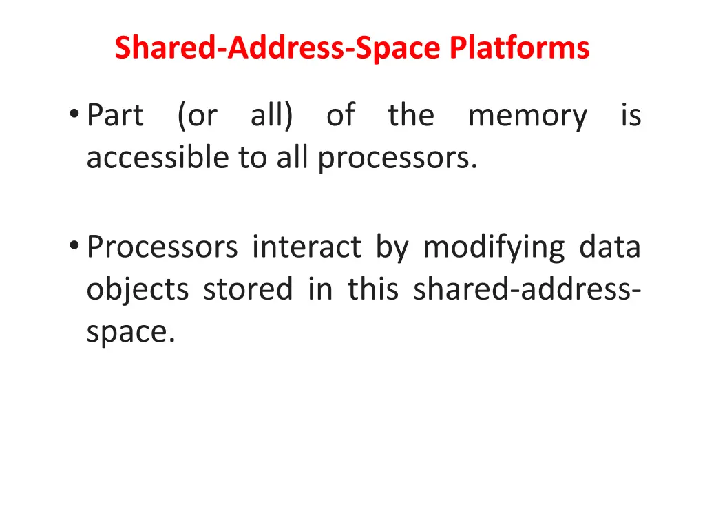 shared address space platforms