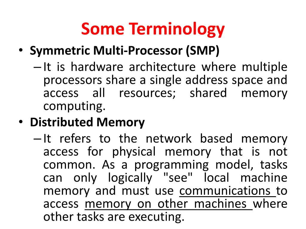 some terminology symmetric multi processor