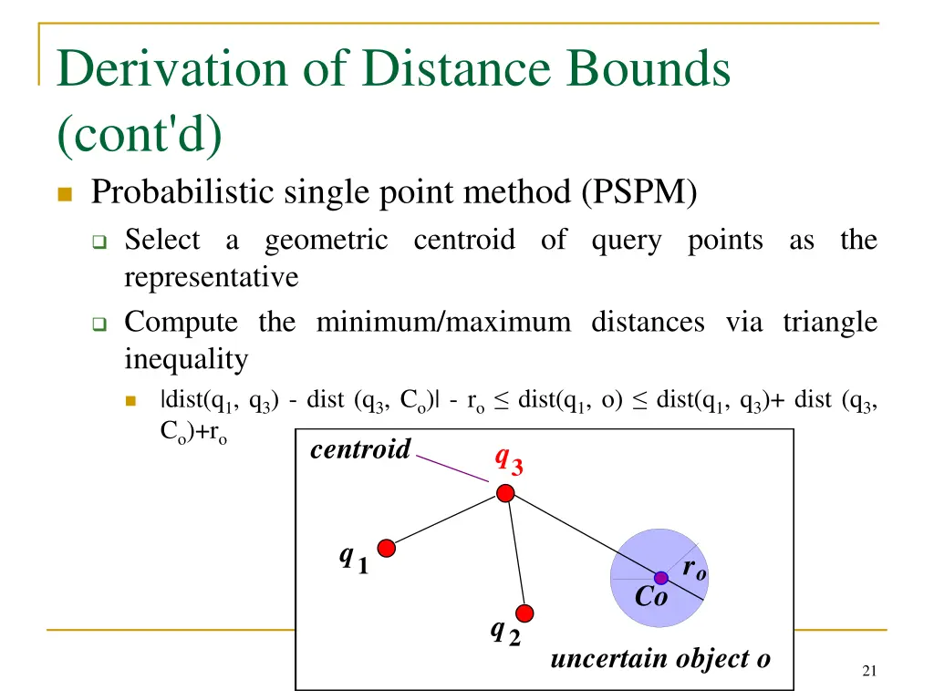 derivation of distance bounds cont