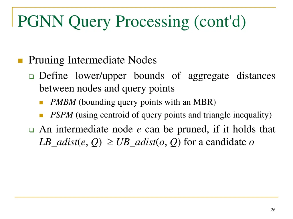 pgnn query processing cont d