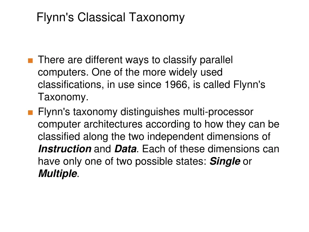 flynn s classical taxonomy