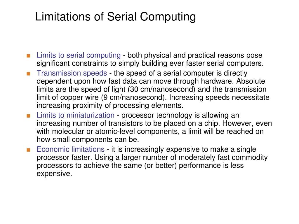 limitations of serial computing