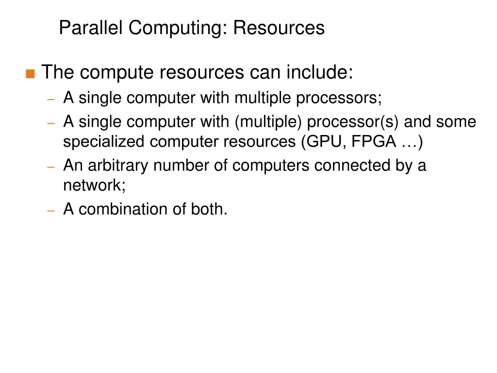 parallel computing resources