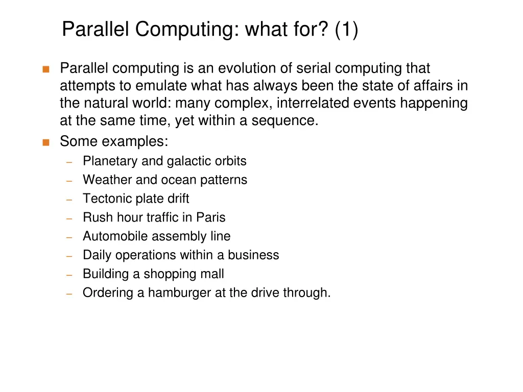 parallel computing what for 1