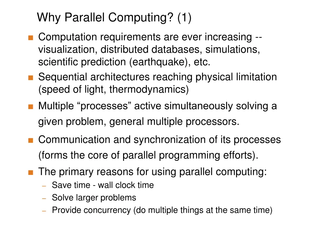 why parallel computing 1