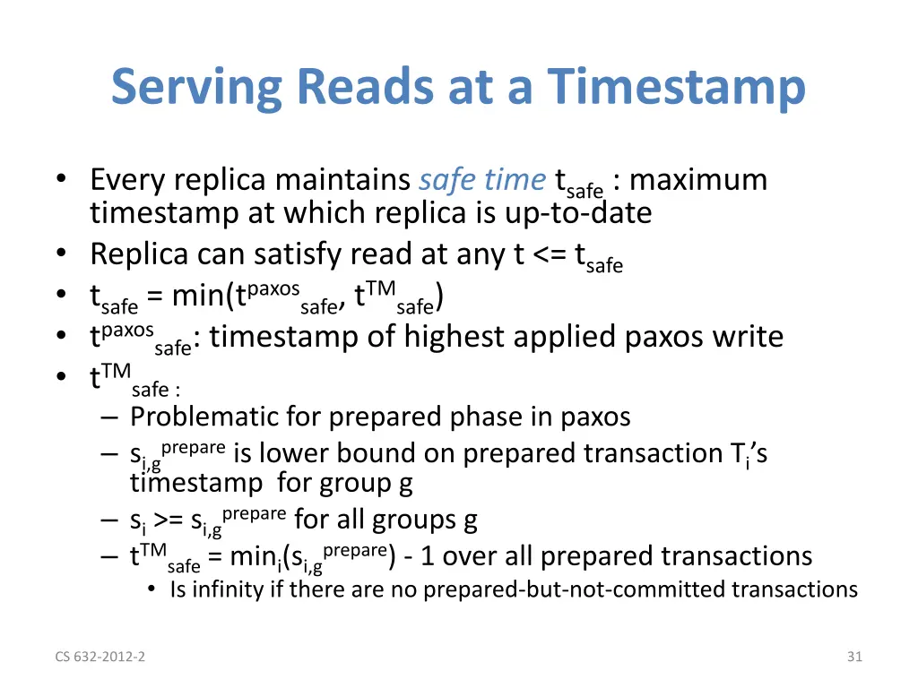 serving reads at a timestamp