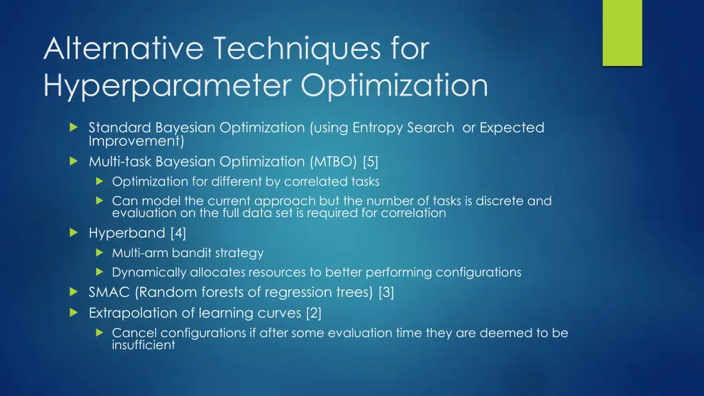 alternative techniques for hyperparameter