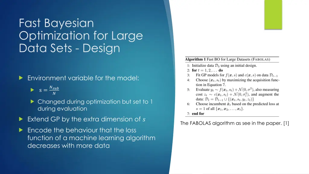 fast bayesian optimization for large data sets 1