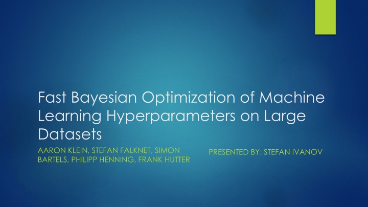 fast bayesian optimization of machine learning