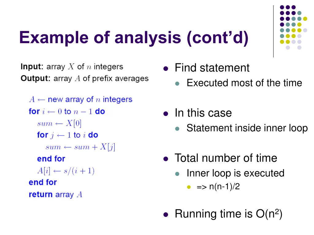 example of analysis cont d