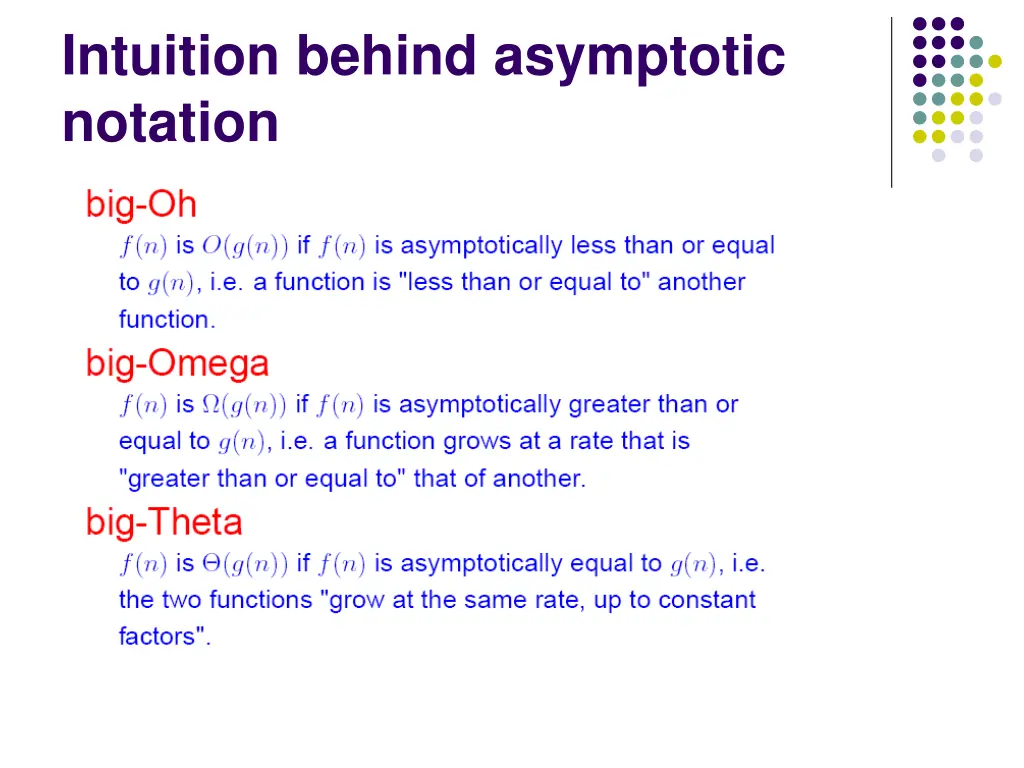 intuition behind asymptotic notation