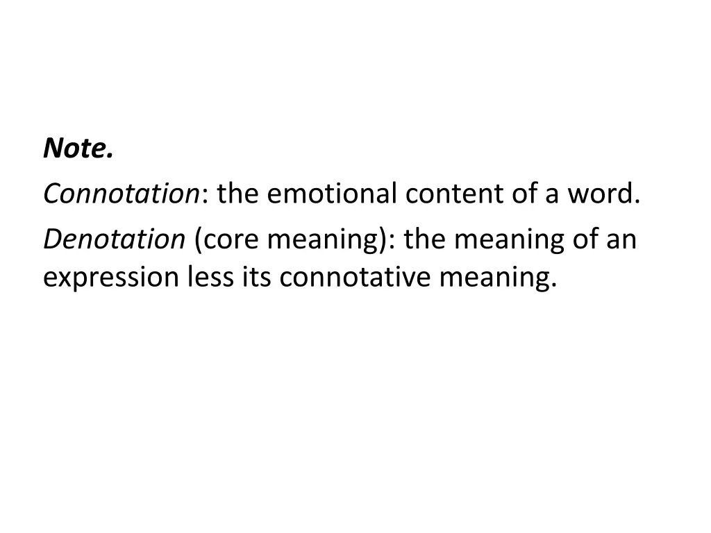 note connotation the emotional content of a word