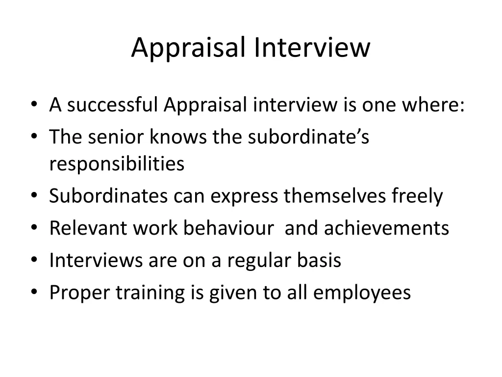 appraisal interview