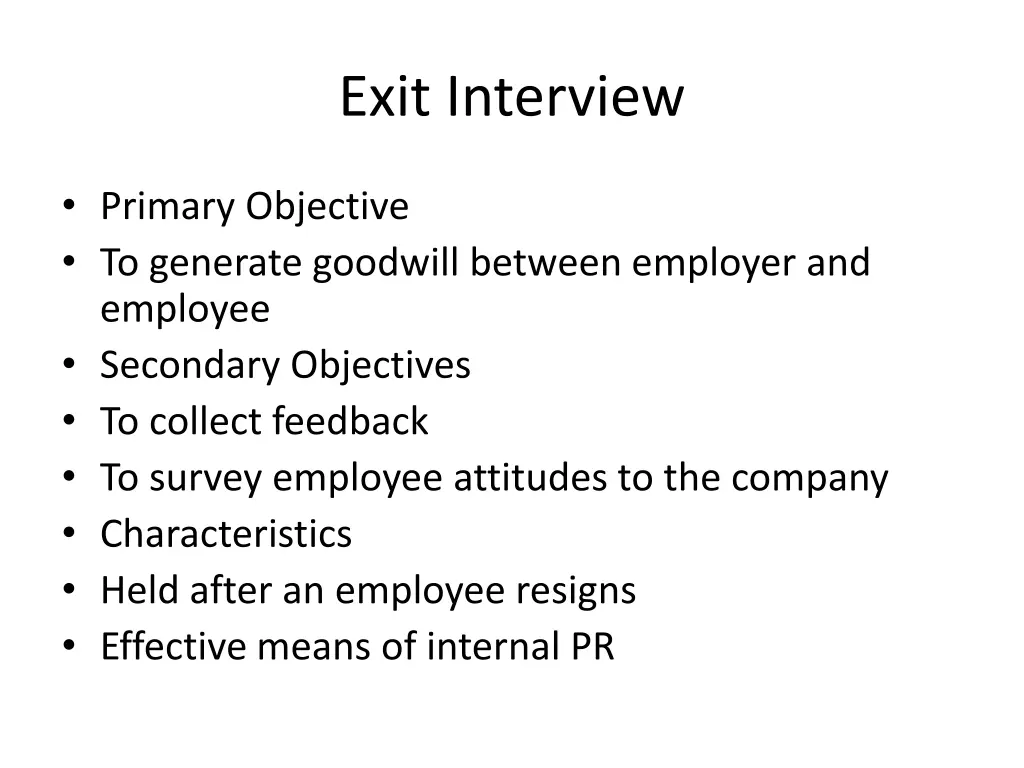 exit interview