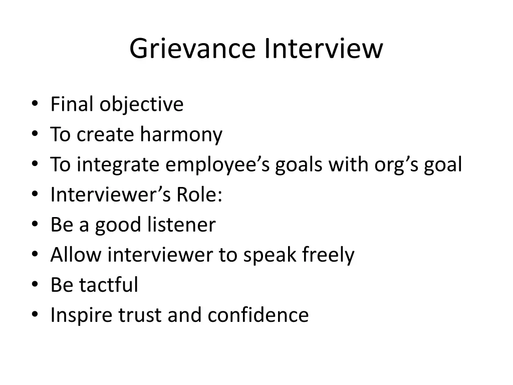 grievance interview 1