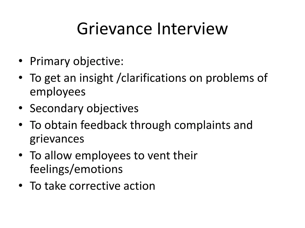 grievance interview