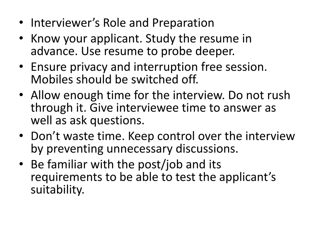 interviewer s role and preparation know your