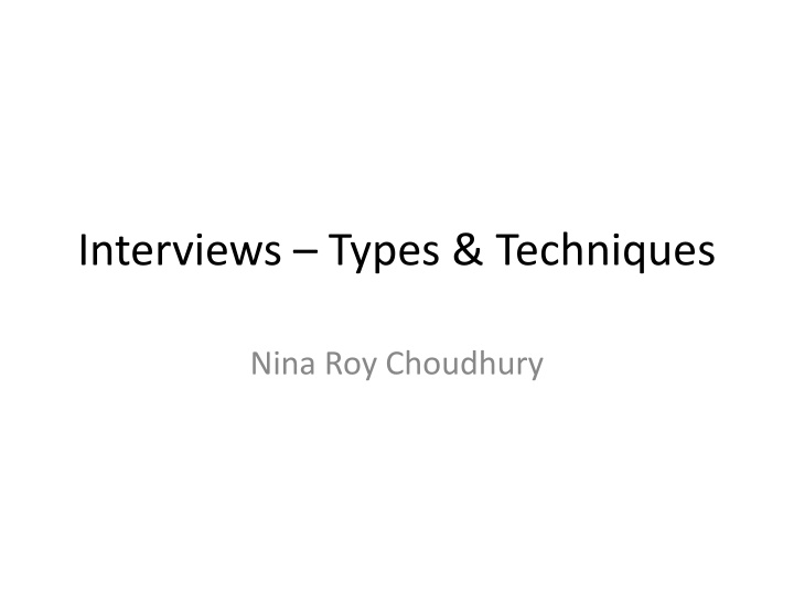 interviews types techniques