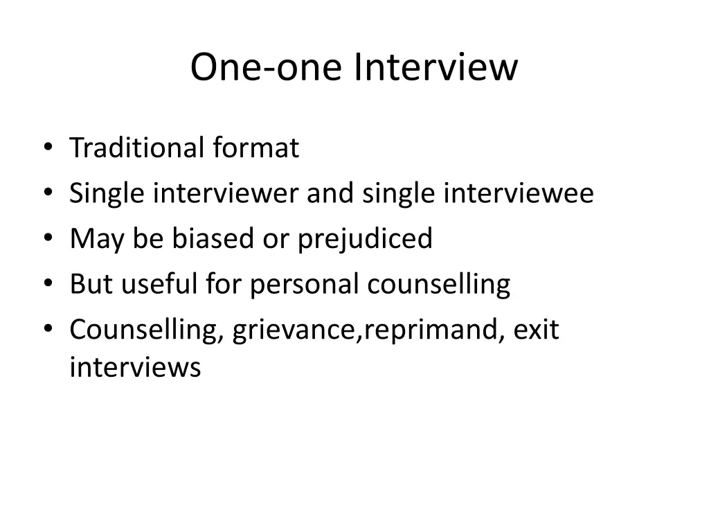 one one interview