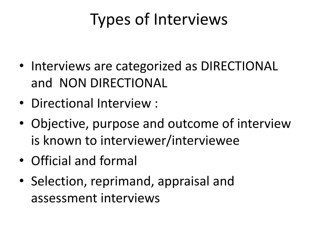 types of interviews