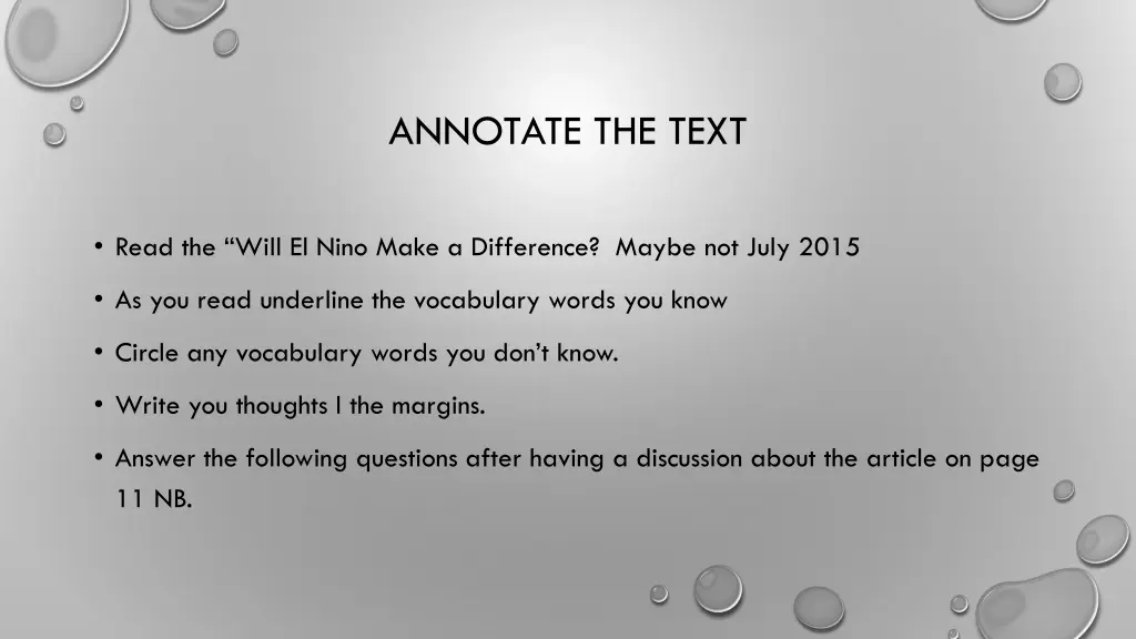 annotate the text