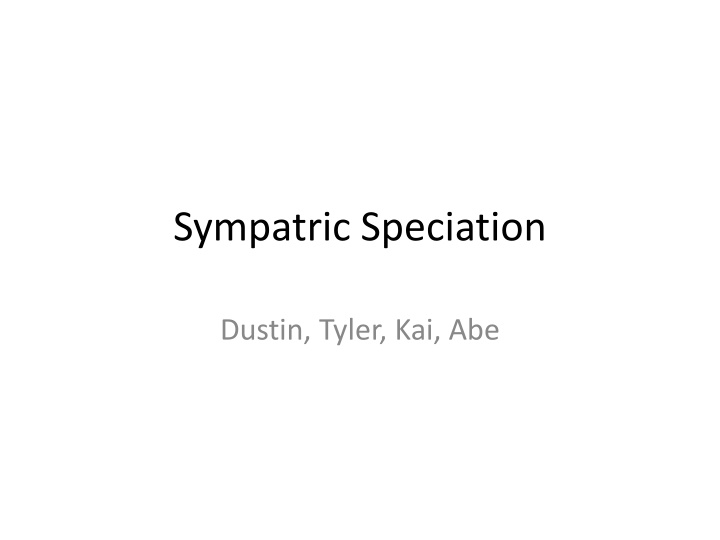 sympatric speciation