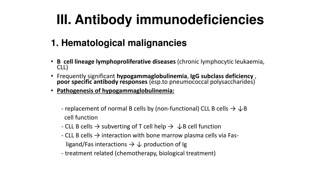 iii antibody immunodeficiencies