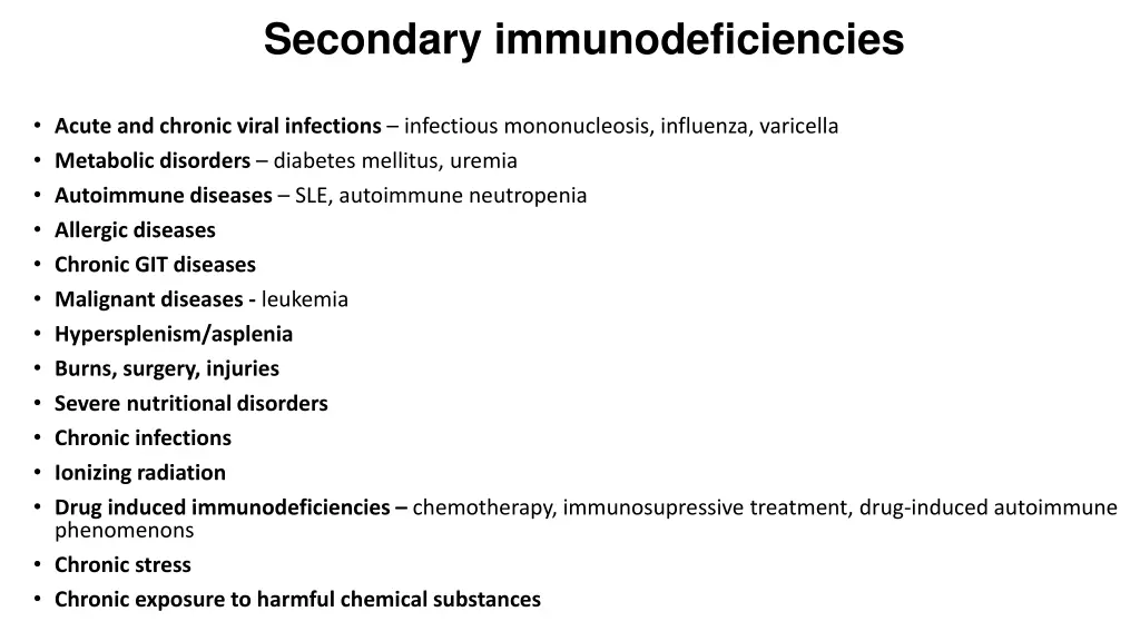 secondary immunodeficiencies 2